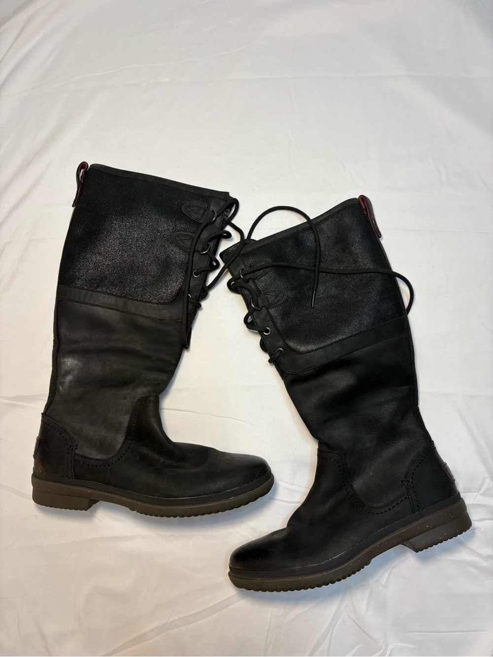 UGG Elsa Waterproof Tall Riding Boots in Leather Wool Womens 8